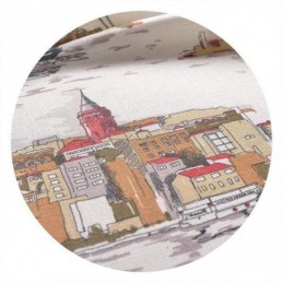 Cortinas Opacas De Lino Nórdico Con Estampado Urbano Para Sala De Estar Y Dormitorio