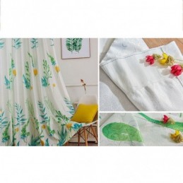Cortina Opaca Nórdica Hecha A Medida Con Estampado De Hojas Para Sala De Estar Y Dormitorio
