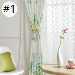 Cortina Opaca Nórdica Hecha A Medida Con Estampado De Hojas Para Sala De Estar Y Dormitorio