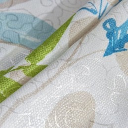 Cortina Opaca Hecha A Medida Para Sala De Estar, Dormitorio, Con Estampado Nórdico De Hojas.