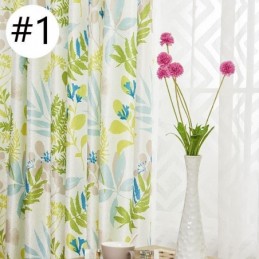 Cortina Opaca Hecha A Medida Para Sala De Estar, Dormitorio, Con Estampado Nórdico De Hojas.