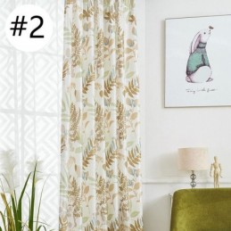 Cortina Opaca Hecha A Medida Para Sala De Estar, Dormitorio, Con Estampado Nórdico De Hojas.