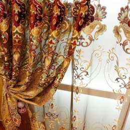 Cortinas Bordadas Europeas De Lujo Para Sala De Estar Y Dormitorio