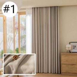Cortinas Opacas Modernas De Jacquard De Color Liso Para Sala De Estar