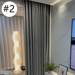 Cortinas Opacas Modernas De Jacquard De Color Liso Para Sala De Estar
