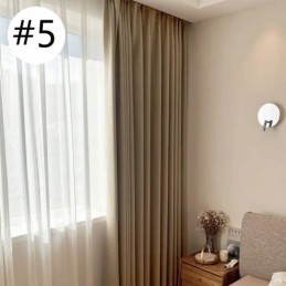 Cortinas Opacas Modernas De Jacquard De Color Liso Para Sala De Estar