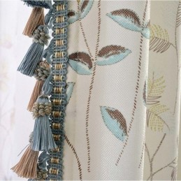 Cortina Semiopaca Retro Rural Hecha A Medida Con Estampado De Flores Para Sala De Estar