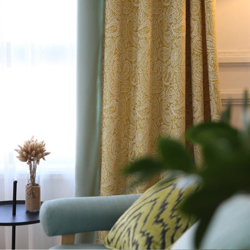 Cortina De Algodón Moderna Hecha A Medida, Cortina De Planta Jacquard Para Sala De Estar Y Dormitorio