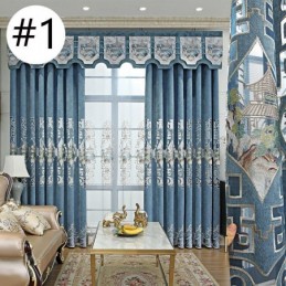 Cortina De Lujo Hecha A Medida Con Patrón Bordado Para Sala De Estar Y Dormitorio.