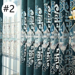 Cortina De Lujo Hecha A Medida Con Patrón Bordado Para Sala De Estar Y Dormitorio.