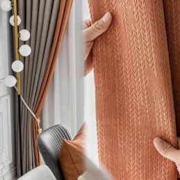 Cortina Moderna Con Costuras Hechas A Medida, Cortina Opaca De Chenilla Para Sala De Estar Y Dormitorio.