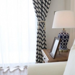 Cortinas Opacas De Lujo Con Diseño De Jacquard Y Rayas Onduladas Para Sala De Estar