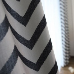 Cortinas Opacas De Lujo Con Diseño De Jacquard Y Rayas Onduladas Para Sala De Estar