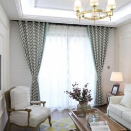 Cortinas Opacas De Lujo Con Diseño De Jacquard Y Rayas Onduladas Para Sala De Estar