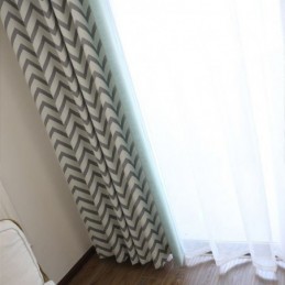 Cortinas Opacas De Lujo Con Diseño De Jacquard Y Rayas Onduladas Para Sala De Estar