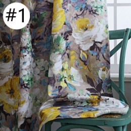 Cortina Opaca Estilo Americano, Hecha A Medida, Para Oscurecer La Habitación Con Diseño Floral.