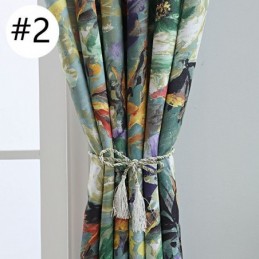 Cortina Opaca Estilo Americano, Hecha A Medida, Para Oscurecer La Habitación Con Diseño Floral.