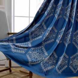 Cortina Opaca Moderna Max Hecha A Medida Con Bordado Geométrico Para Dormitorio