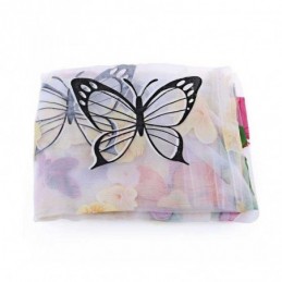 Cortina Romántica Rural Transparente, Hecha A Medida, Con Estampado De Mariposas Coloridas, Tela Transpirable Y Respetuosa Con E