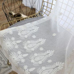 Cortina Transparente Transpirable Hecha A Medida Cortina Blanca Combina Con Todo Bordado Sala De Estar