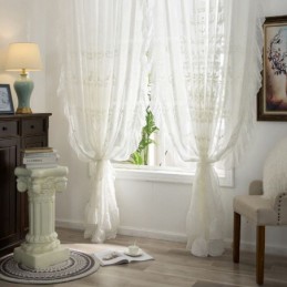 Cortinas Transparentes Bordadas Europeas, Hechas A Medida, De Tul Blanco, Para Sala De Estar Y Dormitorio.