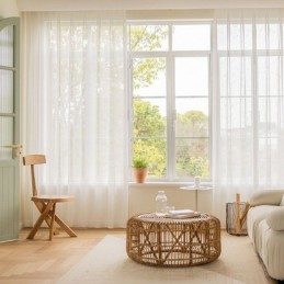 Cortinas Transparentes Blancas Modernas Con Hojas De Tul Para Sala De Estar Y Dormitorio
