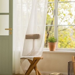 Cortinas Transparentes Blancas Modernas Con Hojas De Tul Para Sala De Estar Y Dormitorio