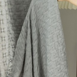 Cortina De Tul A Cuadros Nórdicos Hecha A Medida, Tejido De Urdimbre, Transparente Para Sala De Estar