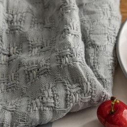 Cortina De Tul A Cuadros Nórdicos Hecha A Medida, Tejido De Urdimbre, Transparente Para Sala De Estar