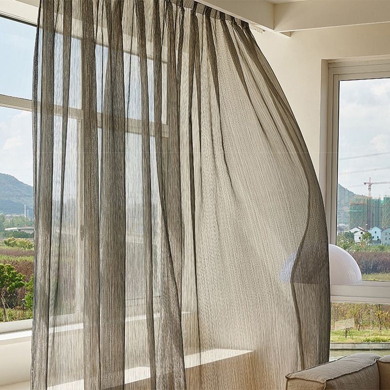 Hermosa Cortina De Voile Hecha A Medida, Cortina De Tul De Color Sólido Para Sala De Estar Y Dormitorio