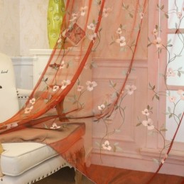 Cortina Transparente Estilo Pastoral Hecha A Medida, Cortina Fresca, Ventilada, Bordada, Para Sala De Estar