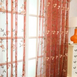 Cortina Transparente Estilo Pastoral Hecha A Medida, Cortina Fresca, Ventilada, Bordada, Para Sala De Estar