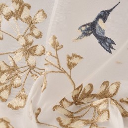 Cortina Decorativa Transparente Hecha A Medida Con Bordado De Plantas De Tul Para Sala De Estar Y Dormitorio.