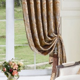 Cortina De Ventana De Chenilla Jacquard De Lujo, Hecha A Medida, Diseño Elegante Para Decoración De Dormitorio.