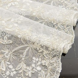 Cortina Decorativa Transparente Hecha A Medida Con Bordado De Plantas De Tul Para Sala De Estar Y Dormitorio.