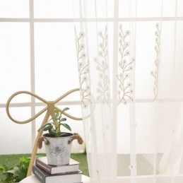 Cortina Decorativa Transparente Hecha A Medida, Cortina Bordada De Tul Para Sala De Estar