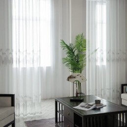 Cortinas Decorativas Transparentes Hechas A Medida, De Tul Bordado, Para Sala De Estar Y Dormitorio.
