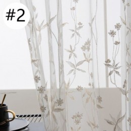 Cortinas Transparentes Decorativas Modernas, Hechas A Medida, Con Bordado De Plantas De Tul Para Dormitorio.