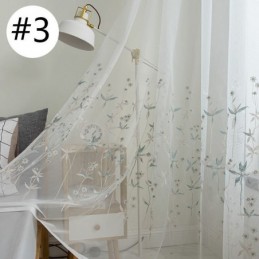 Cortinas Transparentes Decorativas Modernas, Hechas A Medida, Con Bordado De Plantas De Tul Para Dormitorio.