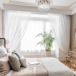 Cortinas Transparentes Bordadas Europeas, Panel De Voile Para Sala De Estar Y Dormitorio
