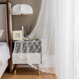 Cortinas Transparentes Bordadas Europeas, Panel De Voile Para Sala De Estar Y Dormitorio