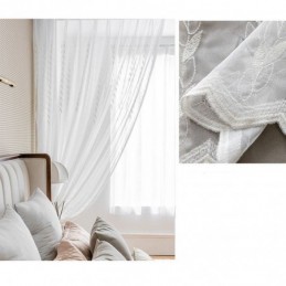 Cortinas Transparentes Bordadas Europeas, Panel De Voile Para Sala De Estar Y Dormitorio