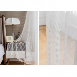 Cortinas Transparentes Bordadas Europeas, Panel De Voile Para Sala De Estar Y Dormitorio