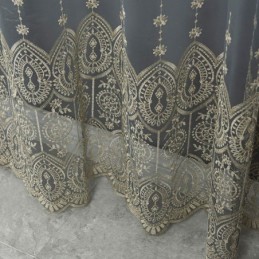 Cortina De Tul Geométrica Hecha A Medida, Cortina Nórdica Bordada, Delicada Cortina Para Ventana Tenda