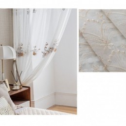 Cortinas De Tul Con Flores Blancas Y Gasa Transparente Para Sala De Estar
