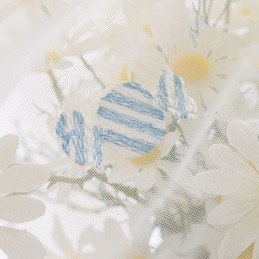 Cortina Decorativa Transparente Hecha A Medida, Cortinas De Tul Bordadas Con Diseño De Caramelo Para Dormitorio