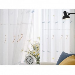 Cortina Decorativa Transparente Hecha A Medida, Cortinas De Tul Bordadas Con Diseño De Caramelo Para Dormitorio
