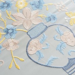 Cortinas De Tul Transparente Bordadas, Cortinas De Voile Floral, Cortinas Hechas A Medida Para Sala De Estar