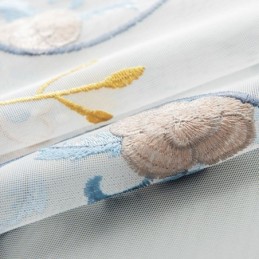 Cortinas De Tul Transparente Bordadas, Cortinas De Voile Floral, Cortinas Hechas A Medida Para Sala De Estar