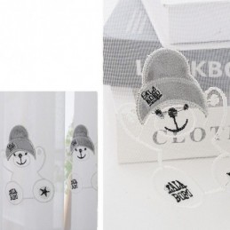 Cortina De Tul Bordada Con Dibujos Animados, Hecha A Medida, Con Bonito Patrón, Transparente